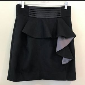 Black ruffle front skirt